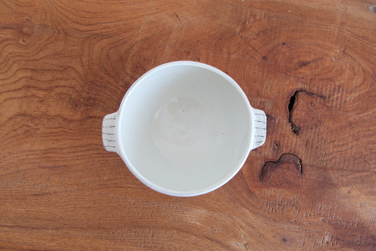 古谷浩一 / 古谷製陶所 たて鉄線 耳付スープボウル